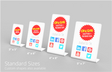 Heat Bent Table Tent Sign (3mm PVC / Acrylic)