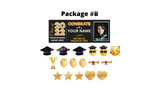Class of 2022 Sign Package – Hanging Banner 96" wide x 36" tall + Decors (Total 17pcs) |Yard Sign Outdoor Lawn Decorations