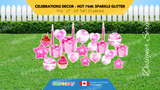 Celebrations Decor - Sparkle Glitter - 12" - 24" Decors - (Total 23 pcs) - 12 Colour Combinations | Birthday Yard Sign (Y-0363)