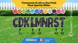 Consonants (Sparkle Glitter) 24" Tall Individual Lettering (Luckiest Guy Font) Total 14 pcs  | Birthday Yard Sign (Y-0389)