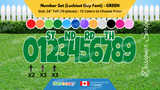 Number Set (Solid Color) 24" Tall Individual Lettering (Luckiest Guy Font) Total 19 pcs | Yard Sign Outdoor Lawn Decorations | Yardabrate Designer Series