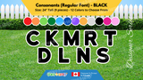Consonants (Solid Color) 24" Tall Individual Lettering (Regular Font) Total 9 pcs | Yard Sign Rental Business | Printed in Canada