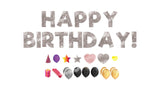 Silver Glitter Happy Birthday Letters Yard Card Sets 16" or 24" Tall (Total 36pcs) | Yard Sign Outdoor Lawn Decor | Happy Birthday Set