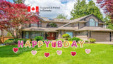 Red & Gold Glitter Happy B-day Letters Yard Card Sets 15" Tall (Total 19pcs) | Yard Sign Outdoor Lawn Decor | Happy Birthday Set