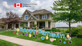 Light Blue Glitter Happy Birthday Letters Yard Card Sets 16" or 24" Tall (Total 36pcs) | Yard Sign Outdoor Lawn Decor | Happy Birthday Set