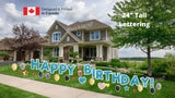 Light Blue Glitter Happy Birthday Letters Yard Card Sets 16" or 24" Tall (Total 36pcs) | Yard Sign Outdoor Lawn Decor | Happy Birthday Set