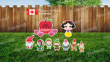 Happy Birthday-Princess & Dwarfs – Princess 24" Tall + Dwarfs 16"-18" Tall (Total 13pcs)| Yard Sign Outdoor Lawn Decorations