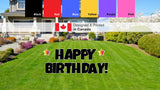 Happy Birthday Letters (Luckiest Guy Font) Yard Card Sets - 16" Tall (Total 9pcs) | Yard Sign Outdoor Lawn Decor | Happy Birthday Set