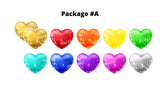 Glitter Big Hearts Sign Package – 13" tall (Total 11 pcs) or 20" tall (Total 10 pcs) | Yard Sign Outdoor Lawn