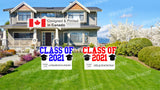 Class of 2021 Sign – Custom School Name/Logo (English or French) 23.5" Wide x 16” Tall  (Total 6 pcs) | Yard Sign Outdoor Lawn Decorations