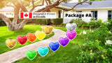 Glitter Big Hearts Sign Package – 13" tall (Total 11 pcs) or 20" tall (Total 10 pcs) | Yard Sign Outdoor Lawn