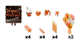 Happy Birthday - Orange Fine Glitter Style Package (Total 19 pcs)  | Yard Sign Outdoor Lawn Decorations | Yardabrate Designer Series