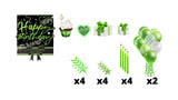 Happy Birthday - Light Green Fine Glitter Style Package (Total 19 pcs)  | Yard Sign Outdoor Lawn Decorations | Yardabrate Designer Series