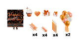 Happy Birthday - Orange Sparkle Glitter Style Package (Total 19 pcs)  | Yard Sign Outdoor Lawn Decorations | Yardabrate Designer Series