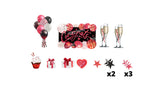 Congrats - Red Sparkle Glitter Style Package (Total 14 pcs) | Yard Sign Outdoor Lawn Decorations | Yardabrate Designer Series