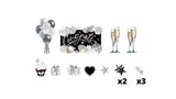 Congrats - Silver Sparkle Glitter Style Package (Total 14pcs) | Yard Sign Outdoor Lawn Decorations | Yardabrate Designer Series