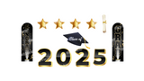 Graduation Sign Package – Class of 2024 - 47” Tall + Decors (Total 12 pcs) | Yard Sign Outdoor Lawn Decorations