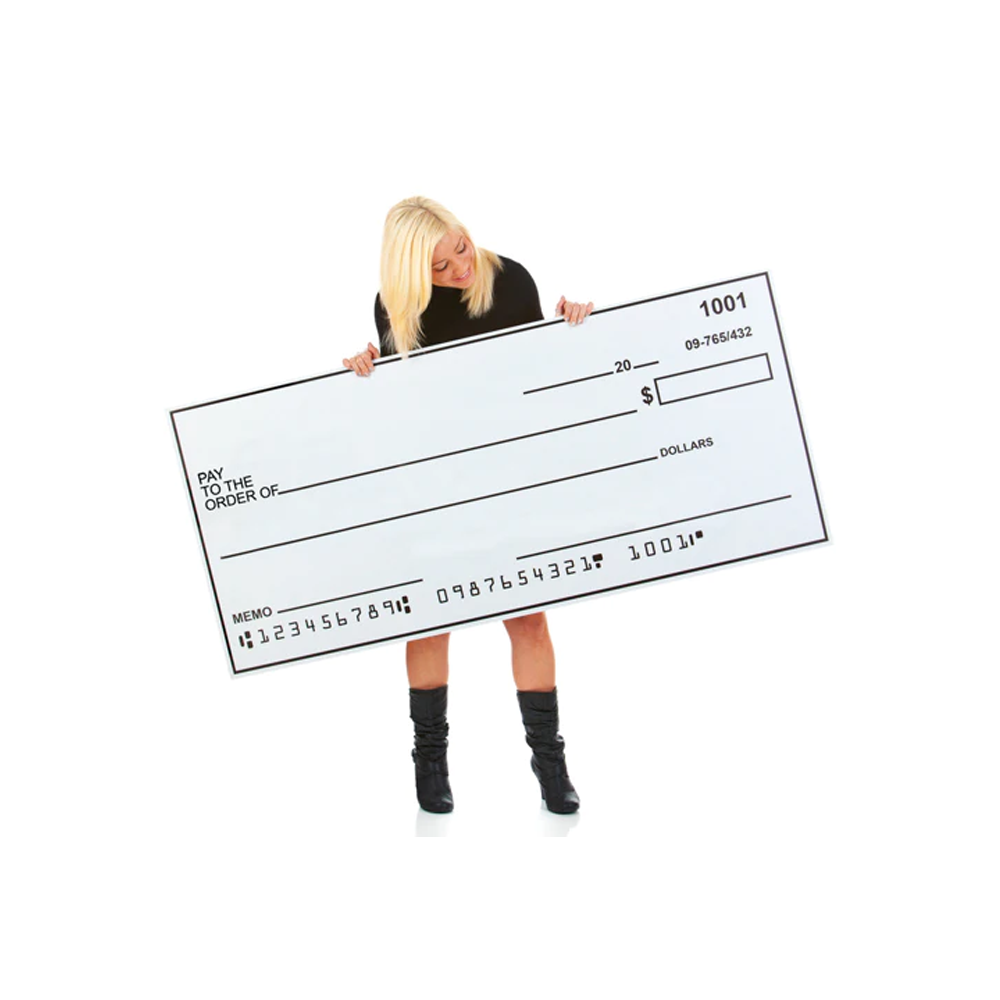 Long Cheque Custom Giant Cheques & Presentation Cheques | Personalized Award ...