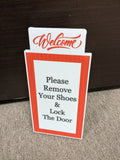 Remove Shoe Sign