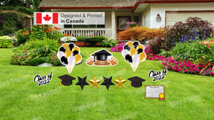 Graduation Sign + Decors (Total 12 pcs set) | Yard Sign Outdoor Lawn Decorations