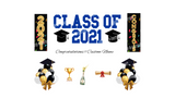 Graduation Sign Package – Custom Name Sign 24” Tall + Decors (Total 8 pcs) | Yard Sign Outdoor Lawn Decorations