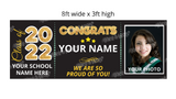Class of 2022 Sign Package – Hanging Banner 96" wide x 36" tall | Yard Sign Outdoor Lawn Decorations