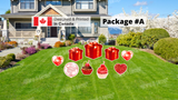 Red Glitter Celebration Decors - 12" - 22" Decors - (Total 9 pcs or 21 pcs) | Yard Sign Outdoor Lawn Decorations