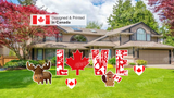 LOVE Canada Day Sign 24" Tall + Moose and Beaver Decor (Total 8pcs) | Yard Sign Outdoor Lawn Decorations | Yard Celebration on Canada Day.