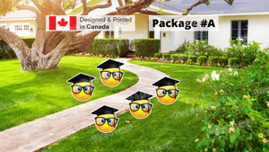 Graduation Emoji Decors Set (Total 5 or 10 pcs) | Yard Sign Outdoor Lawn Decorations | Lawn Sign Yard Celebration
