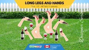 Long Legs (47" tall) and Hands (22" tall) Package (Total 11 pcs) | Yard Sign Outdoor Lawn Decorations