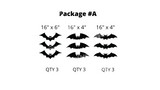 Black Scary Bats for Halloween Yard Decoration (Total 6 / 9 / 12 / 18 pcs) | Yard Sign Outdoor Lawn Decorations | Happy Halloween Series