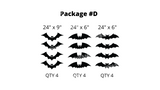Black Scary Bats for Halloween Yard Decoration (Total 6 / 9 / 12 / 18 pcs) | Yard Sign Outdoor Lawn Decorations | Happy Halloween Series