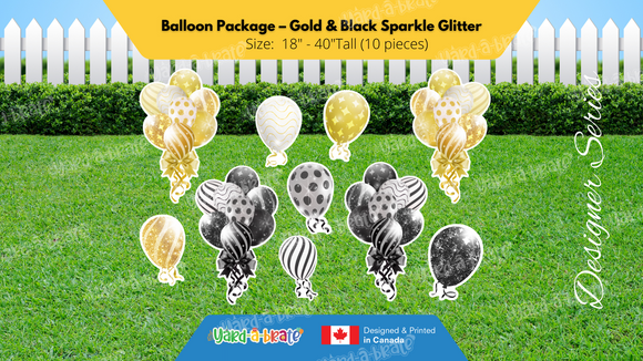 Balloon Package - Sparkle Glitter Style Package (Total 10 pcs) - 16 Colour Combinations  | Birthday Yard Sign (Y-0338)