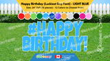Happy Birthday (Solid Color) 24" Tall Individual Lettering (Luckiest Guy Font) with Hashtag Sign (Total 15 pcs) | Yard Sign Outdoor Lawn Decorations | Yardabrate Designer Series