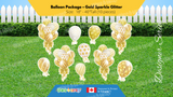 Balloon Package - Gold Sparkle Glitter Style Package (Total 10 pcs)  | Yard Sign Outdoor Lawn Decorations | Yardabrate Designer Series