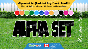 Alphabet Set (Solid Color) 24" Tall Individual Lettering (Luckiest Guy Font) Total 90 pcs | Yard Sign Outdoor Lawn Decorations | Yardabrate Designer Series