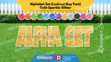 Alphabet Set (Sparkle Glitter) 24" Tall Individual Lettering (Luckiest Guy Font) Total 90 pcs | Birthday Yard Sign (Y-0387)