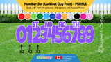 Number Set (Solid Color) 24" Tall Individual Lettering (Luckiest Guy Font) Total 19 pcs | Yard Sign Outdoor Lawn Decorations | Yardabrate Designer Series