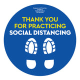 17" FootPrint- Social Distancing Anti-slip Floor Stickers - 6 Color Available