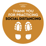 8.5" FootPrint - Social Distancing Anti-slip Floor Stickers - 6 Color Available