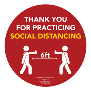 8.5" People - Social Distancing Anti-slip Floor Stickers - 6 Color Available