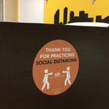 8.5" People - Social Distancing Anti-slip Floor Stickers - 6 Color Available