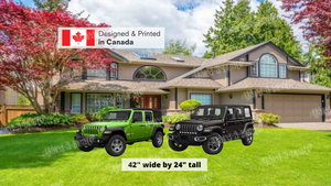 Jeep Wrangler Sign Package – Black and Green - 42” Wide by 24 Tall (Total 2 pcs) | Yard Sign Outdoor Lawn Decorations