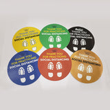 17" FootPrint- Social Distancing Anti-slip Floor Stickers - 6 Color Available