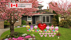 Valentine's Day Sign 22 pcs Heart and other Decors | Yard Sign Outdoor Lawn Decorations