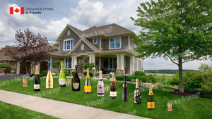 Champagne Bottles (24" tall) - Total 14pcs decors  | Yard Sign Outdoor Lawn Decorations
