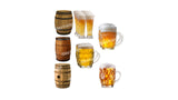 Beer Mugs and Barrels (16" tall) - Total 11pcs decors  | Yard Sign Outdoor Lawn Decorations