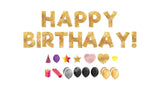 Gold Glitter Happy Birthday Letters Yard Card Sets 16" or 24" Tall (Total 36pcs) | Birthday Yard Sign (Y-0006)