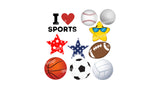 I Love Sports Sign - (12" - 18" tall) Total 10pcs set  | Yard Sign Outdoor Lawn Decorations