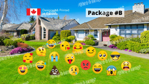 Emoji Package - 16" Tall - 9pcs or 18pcs | Yard Sign Outdoor Lawn Decorations